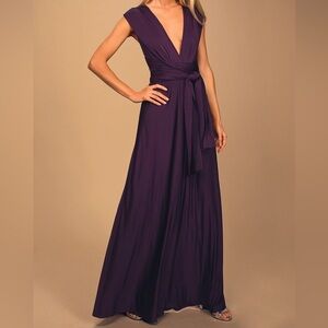 Lulu's Always Stunning Convertible Purple Maxi Dress